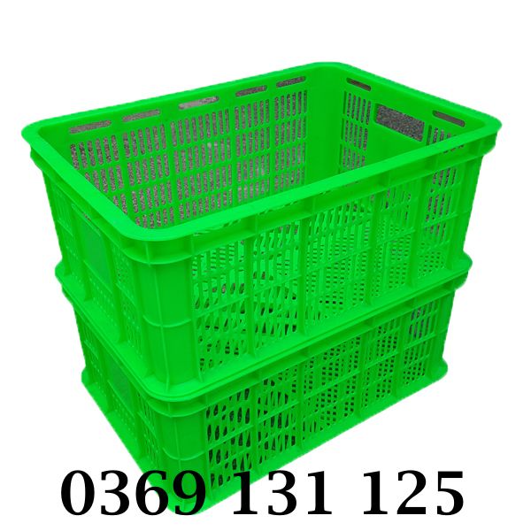 Thùng nhựa rỗng HS018 xếp chồng lên nhau chắc chắn, tiết kiệm diện tích