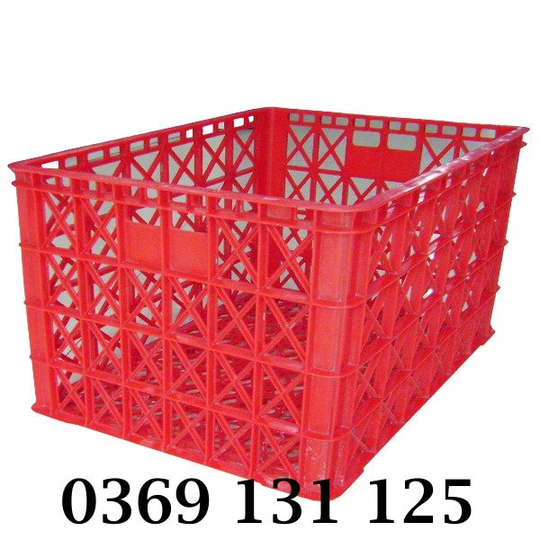 Thùng nhựa rỗng (sóng hở) HS022 chất lượng màu đỏ