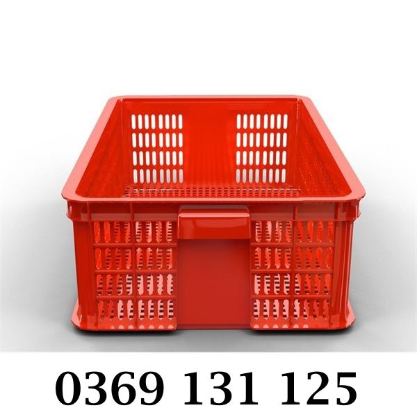 Thùng nhựa rỗng (sóng hở) HS009 bền đẹp, giá rẻ màu đỏ